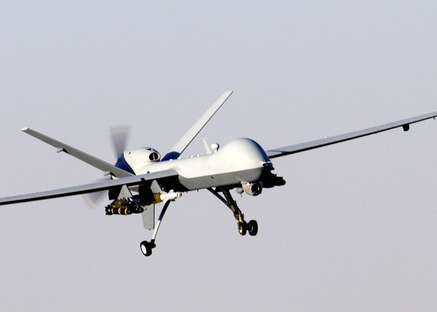 A US Air Force MQ-9 Reaper unmanned aerial vehicle in flight.