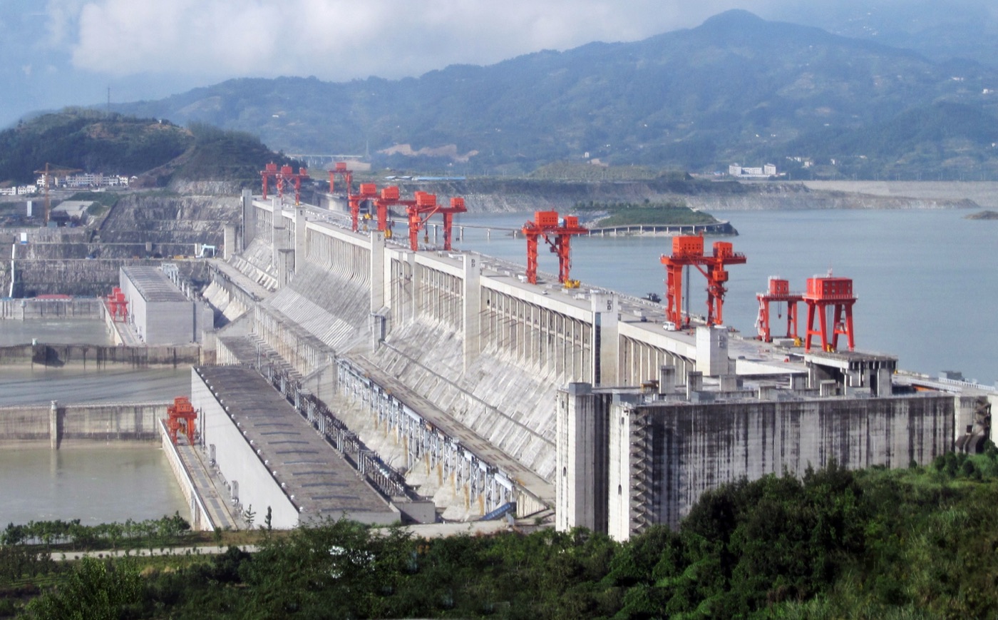 The Three Gorges Dam in China, the world's largest hydroelectric power station.