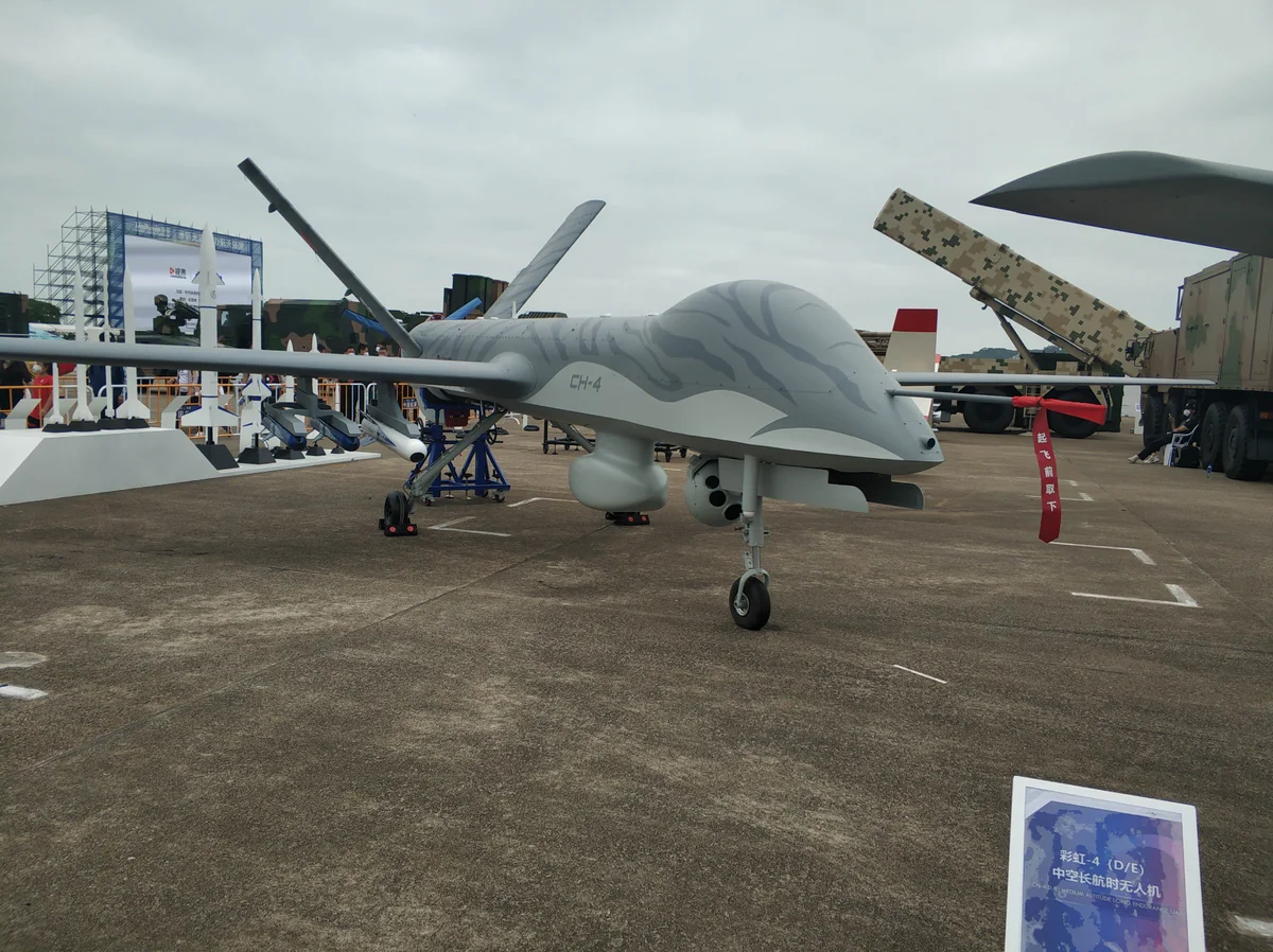 A CH-4 Caihong, a Chinese medium-altitude long-endurance strike drone widely exported to the Middle East and Africa.