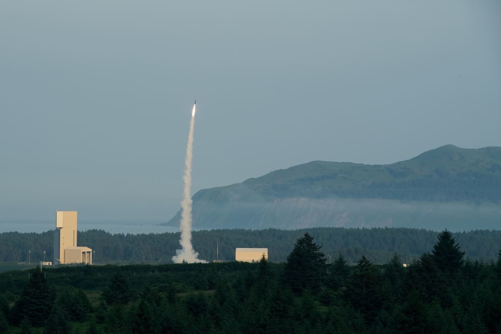 Arrow-3 exo-atmospheric interceptor system during a joint U.S.-Israel flight test at Pacific Spaceport Complex-Alaska, shown for identification of the interceptor type