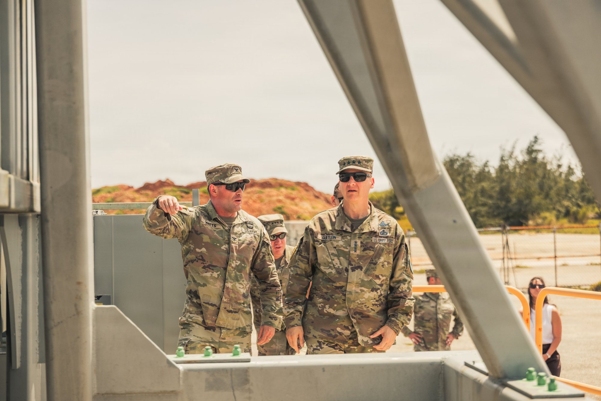 Director of Golden Dome for America Gen. Mike Guetlein tours the Vertical Launching System site at North Field, Andersen Air Force Base, Guam