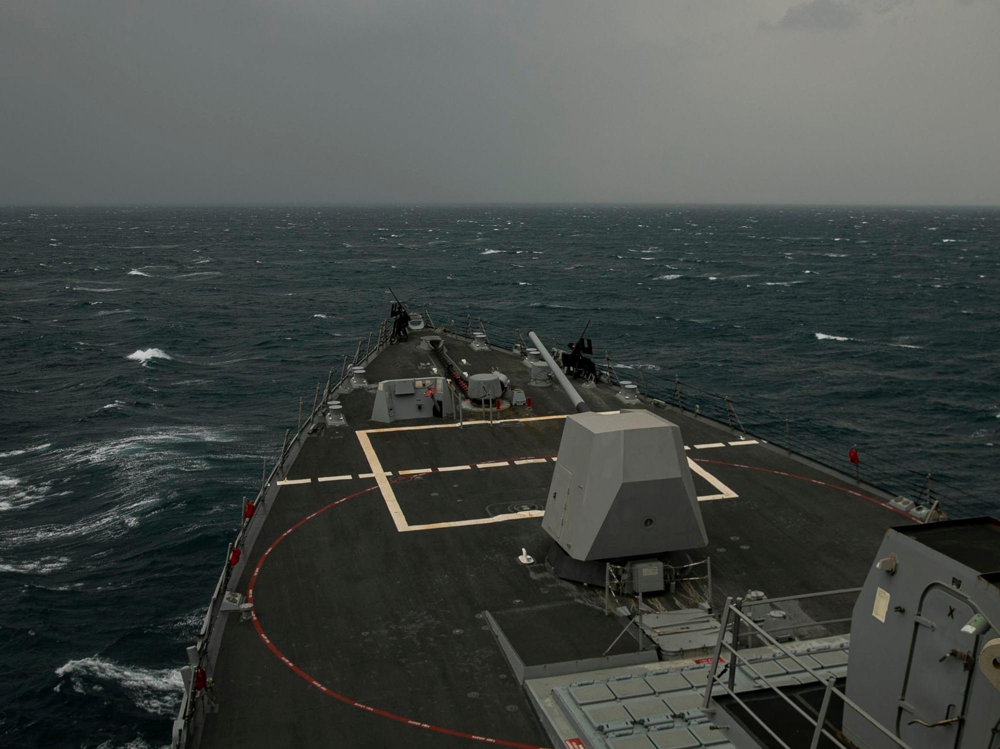 The destroyer USS Delbert D. Black transits the Bab el-Mandeb Strait