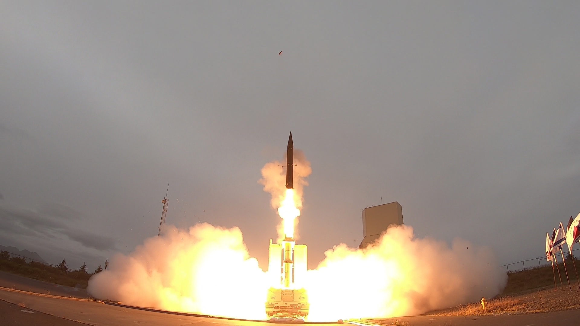 Arrow Weapon System interceptor missile launching during a Missile Defense Agency flight test