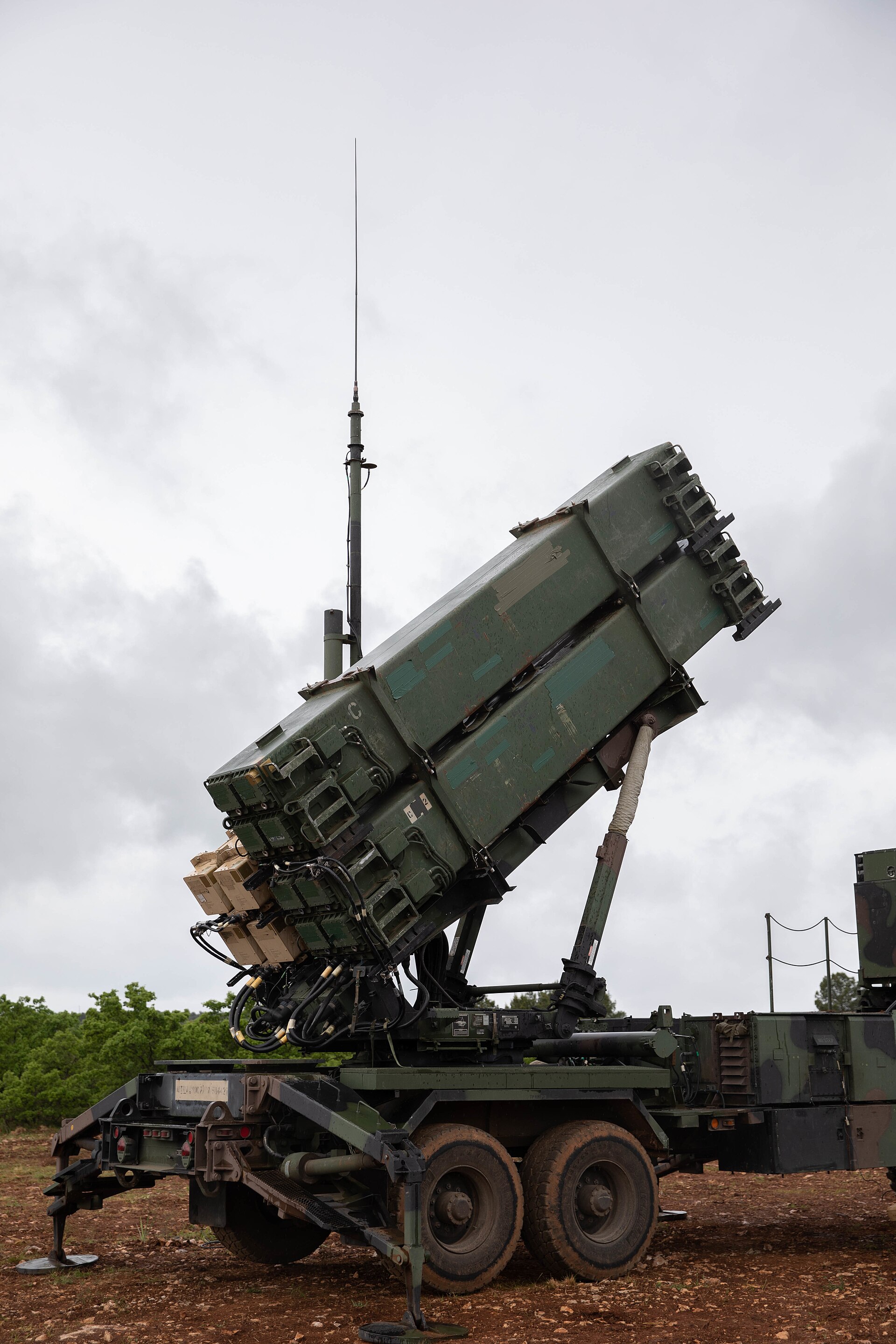 U.S. Army Patriot Missile System launchers and support vehicles deployed during Exercise Astral Knight in Croatia