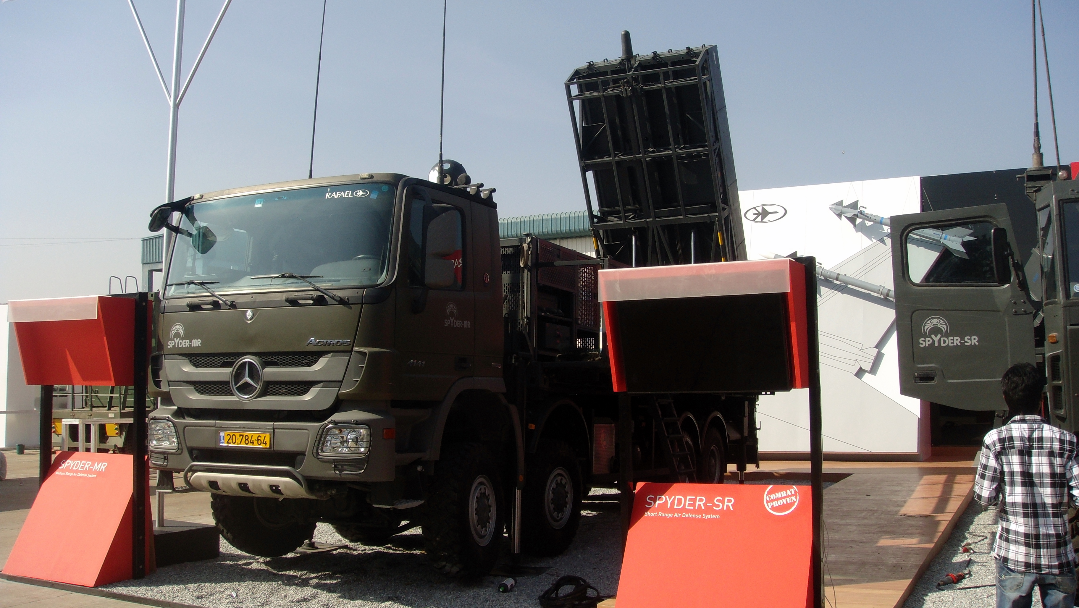 Rafael SPYDER surface-to-air missile system on static display at Aero India 2013