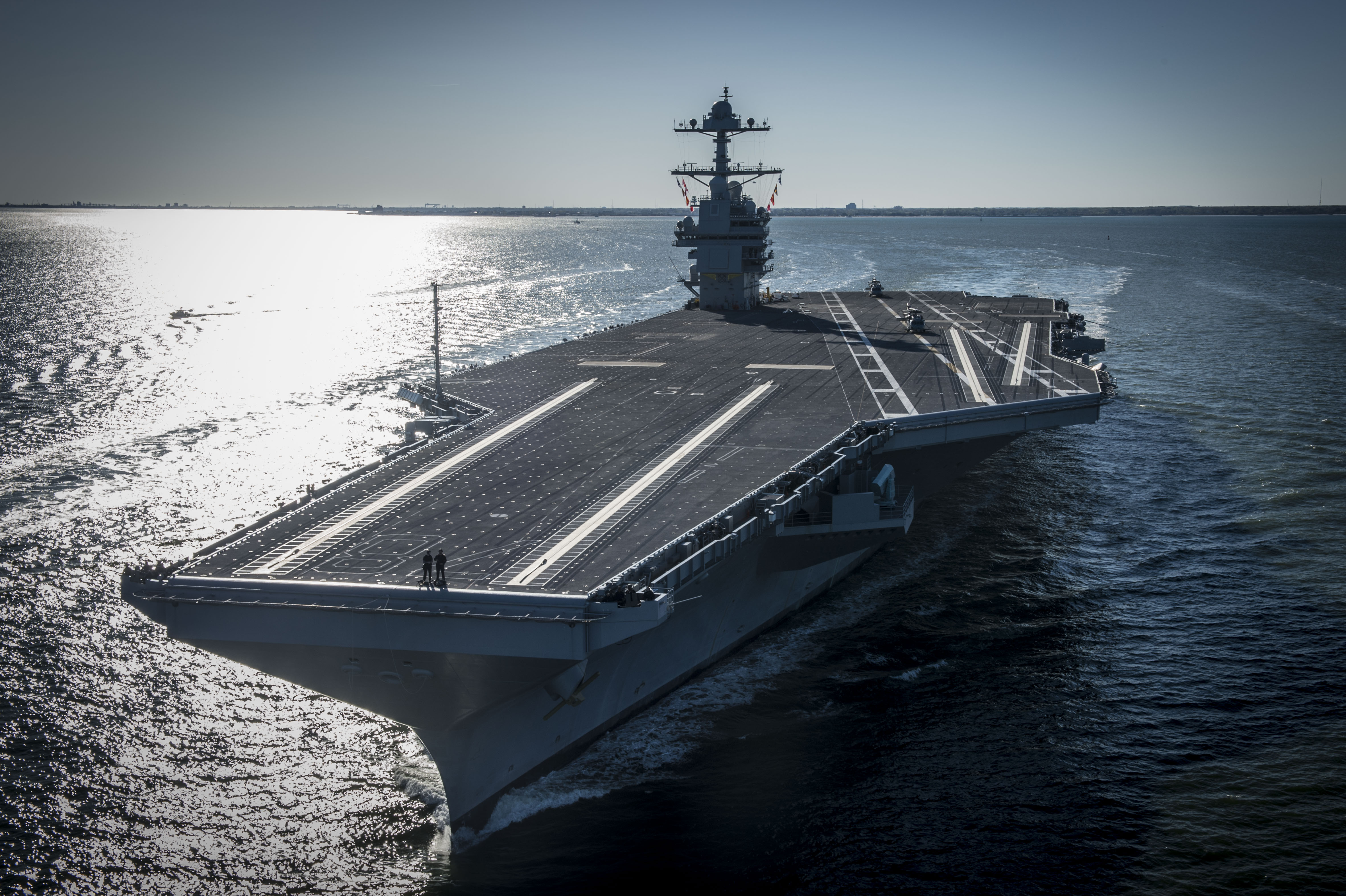 USS Gerald R. Ford (CVN-78), the Navy's newest nuclear-powered aircraft carrier, underway