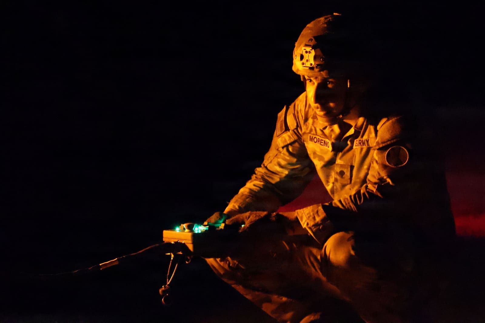 A U.S. Army soldier assigned to 7th Infantry Division conducts training with the Dark Eagle Long-Range Hypersonic Weapon during Exercise Valiant Shield