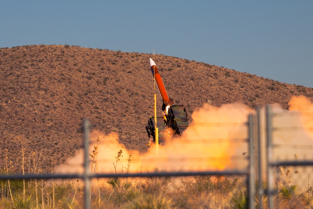 Patriot missile launching during a live-fire training exercise at McGregor Range