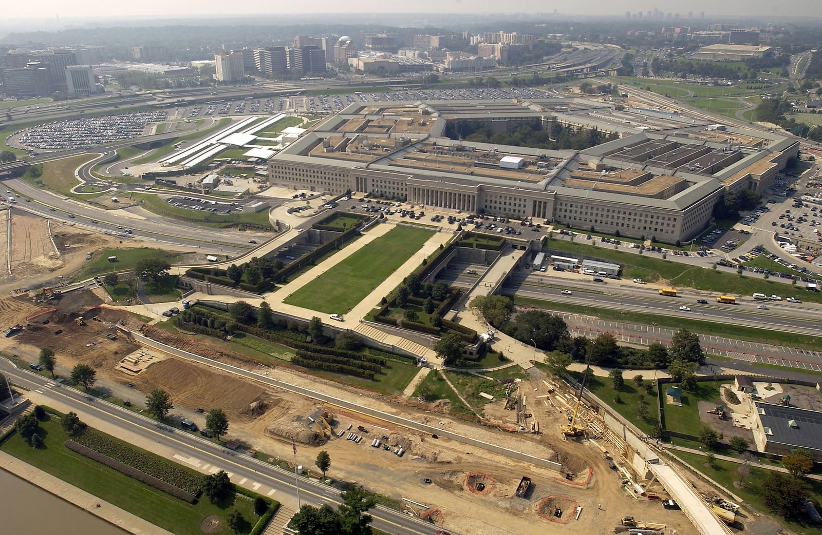 Aerial view of the Pentagon building in Washington, D.C.