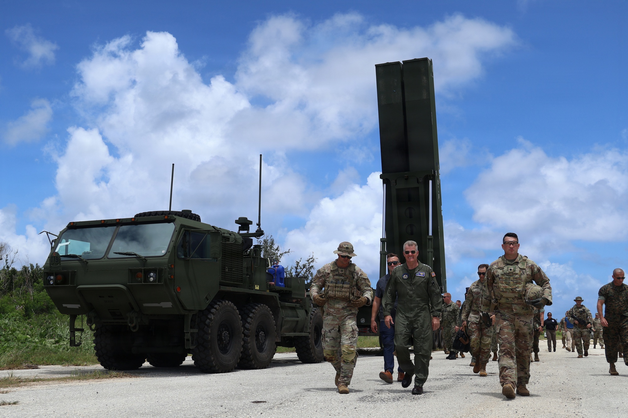 Adm. Samuel Paparo observes Dark Eagle hypersonic missile system training on Guam